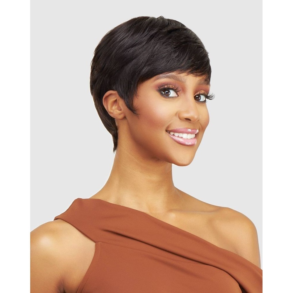 Vanessa Vixen Human Hair Wig Womens OS Grey HH CHI 44 Pixie Cut Short Layered - Picture 8 of 8